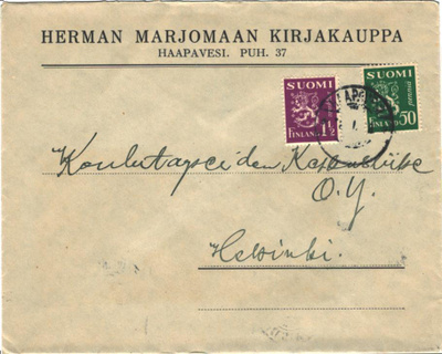 FIRMAKUORI HAAPAVESI HERMAN MARJOMAAN KIRJAK.