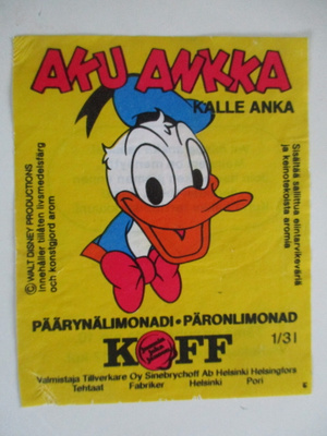 JUOMA ETIKETTI - AKU ANKKA (K10-S90)