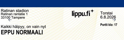 2 x Eppu Normaali 6.8.2026 Ratina