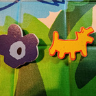 Marimekko unikko ja koira rintaneula/rintakoru, Vintage - pikkukuva 1