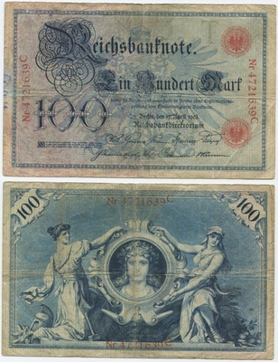 Saksa (keisarikunta) 100 Mark 1903 (P-22) VG harvinaisempi