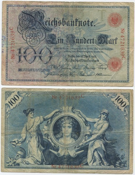 Saksa (keisarikunta) 100 Mark 1903 (P-22) VG harvinaisempi