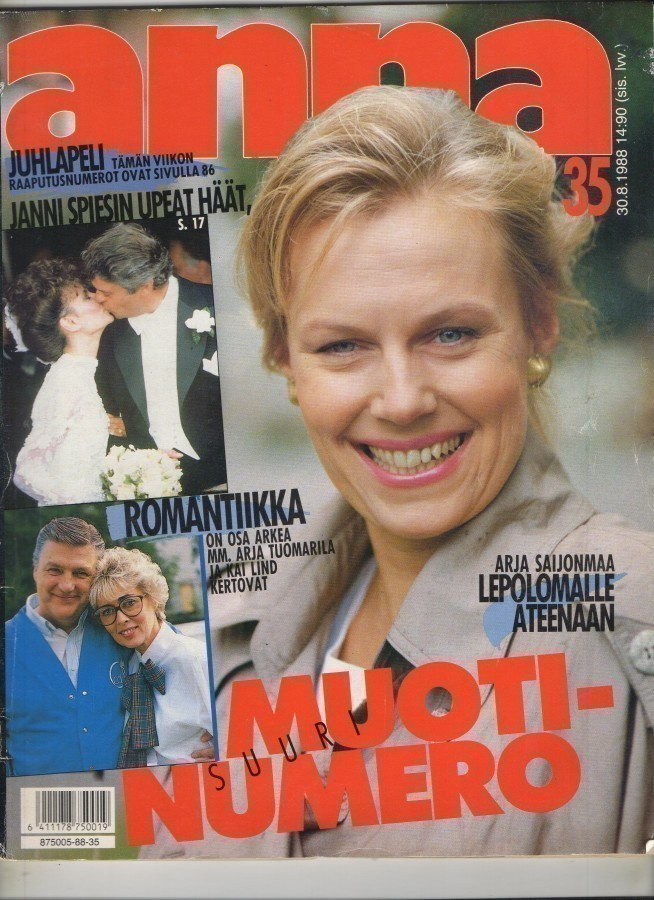 Anna n:o 35 1988 Arja Saijonmaa. Pauli. Luciano. Pivän ilot.