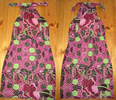 Värikäs Kukkia - iltaminimekko "Avoimet olat+selkämys" XS