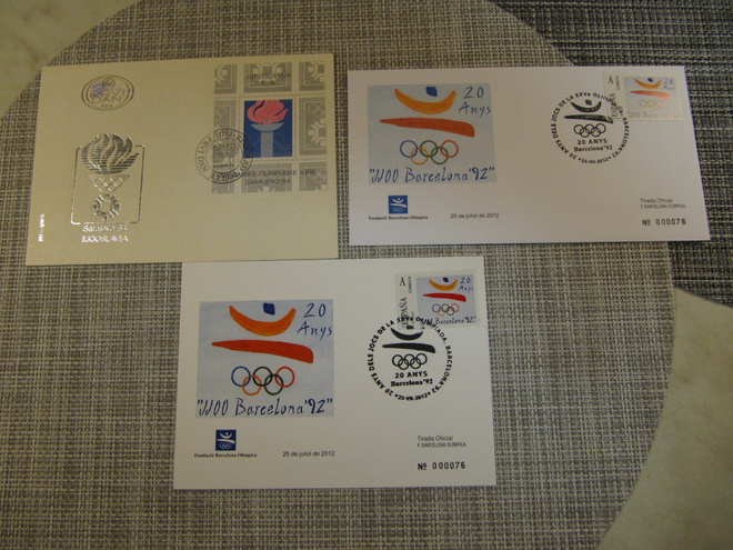 FDC Sarajevo 8.2.1984 ja FDC  Barcelona 25.7.2012