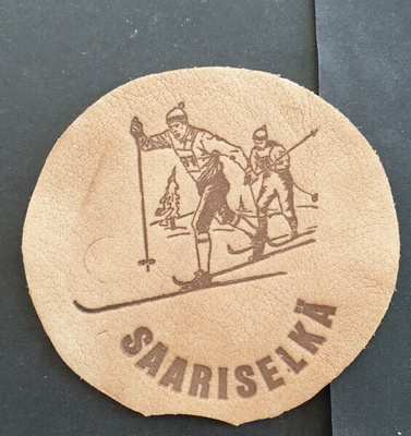 hihamerkki Saariselkä, hiitho Lappi Inari, nahkaa