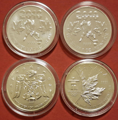 4 x 1 oz 9999 hopeaa, Kanada Olympics, Vancouver 2010..