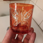 2 x Kristallihiottu perhonen lasi , oranssilasi - pikkukuva 5