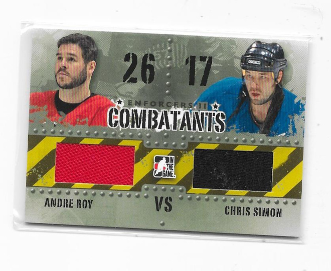 2013 ITG Combatants Jersey #38 Andre Roy & Chris Simon gooni