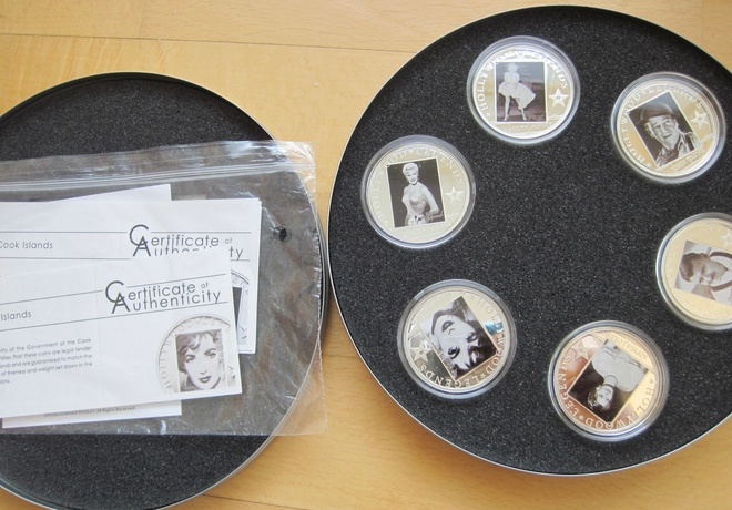 Cook Islands 6 x 5 $ 2011 PROOF Hopeaa 925 Hollywood Legends