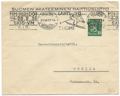 Viestillinen No 5 Helsinki (1937) MM-hiihdot