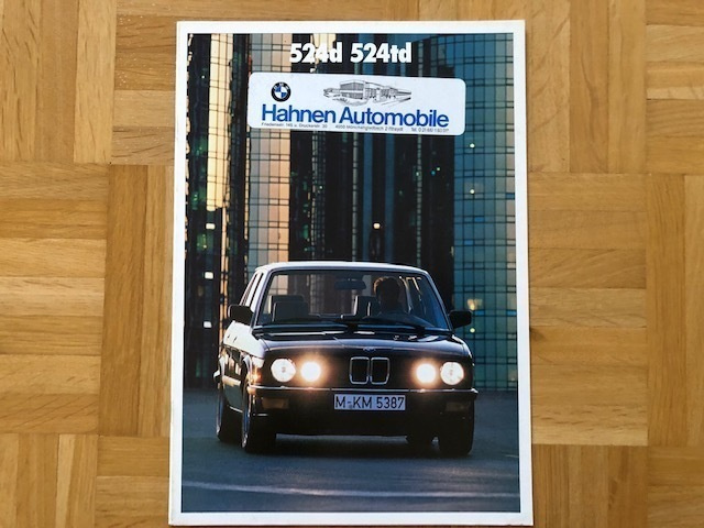 Esite BMW E28 5-sarja 524d & 524td, 1987