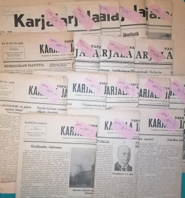 KARJALA-INKERI 1932-39 Sanomalehdet