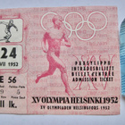 VANHA Pääsylippu Helsinki 1952 Olympia Yleisurheilu 24.7.52 - pikkukuva 1