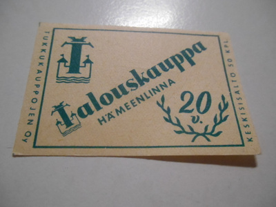 TT Etiketti Talouskauppa Hämeenlinna 20v.