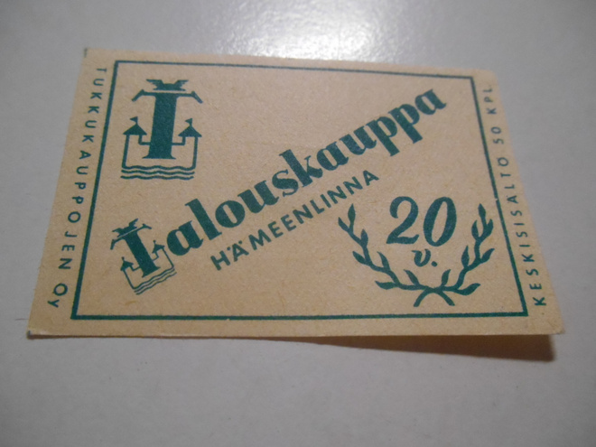 TT Etiketti Talouskauppa Hämeenlinna 20v.