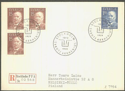 Ruotsi Mi 453-4 FDC
