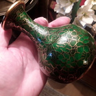 Cloisonne vihreä vaasi / uurna - pikkukuva 3