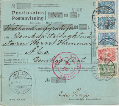 1916 Postiosotus Qveflaks-Turku (hyvät merkit)