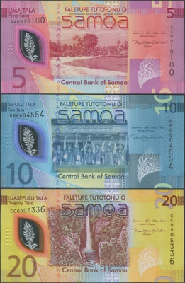 Samoa 5 10 20 Tala 2023 2024 UNC Polymer sarja