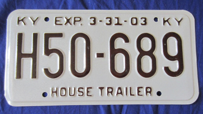 HOUSE TRAILER rekisterikilpi