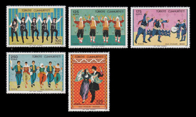 Turkki 2361-5 ** Kansantanssit (1975)