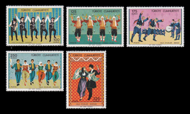 Turkki 2361-5 ** Kansantanssit (1975)