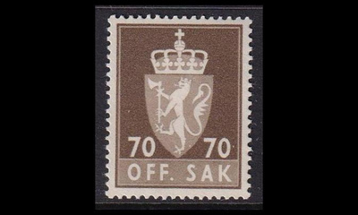 Norja 79x ** Virkamerkki 70 öre x-pap (1955)