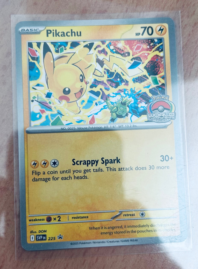 Pokémon Pikachu SVP 225 World Championships 2025 Promo