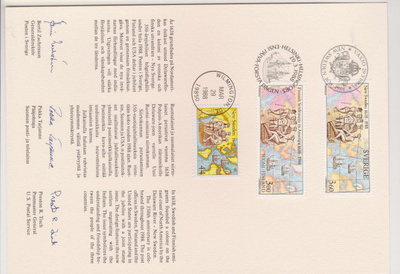 FDC 1988 Amerikankirje yhteisjulkaisu