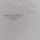 Anssi Halmesvirta : Ideology and Argument - Studies in Br... - pikkukuva 3