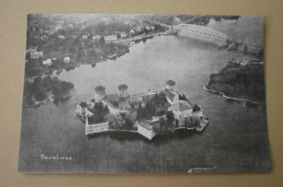 Savonlinna, Olavinlinna, silta, kaupunkia, ilmakuvapk