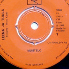 LEENA ja TUULA; Muistelo / Astridin valssi 7" - pikkukuva 3