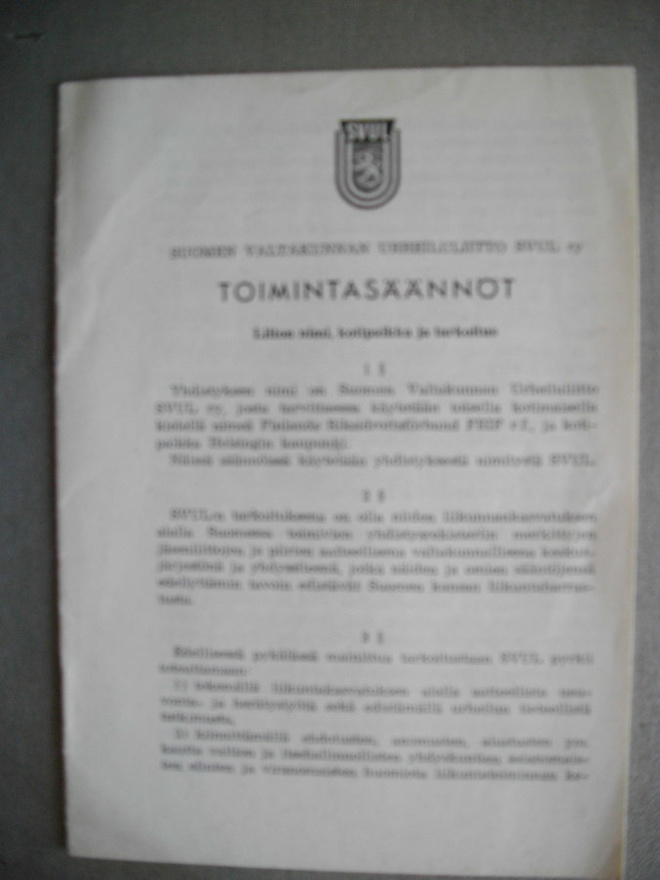 SVUL:n Toimintasäännöt (7.11)