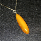 Vintage hopea meripihka amber riipus kaulakoru 900S - pikkukuva 2