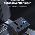 150W Autoinvertteri 12V/24V -> 220V + QC3.0 / PD #31625 - pikkukuva 1