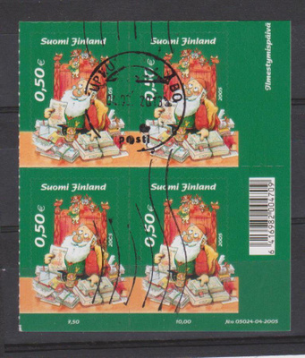 2005 Joulu 0,50€ 4-lö leimattu LaPe 1760