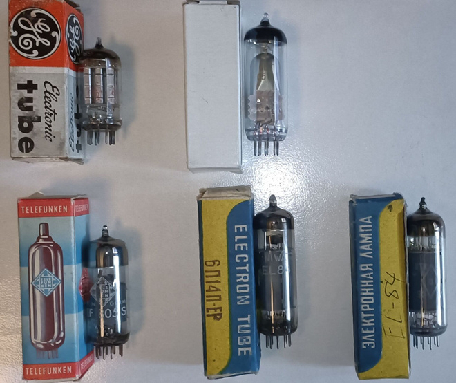 Elektroniputkia / Electronic Tubes 5kpl. Telefunken, GE..