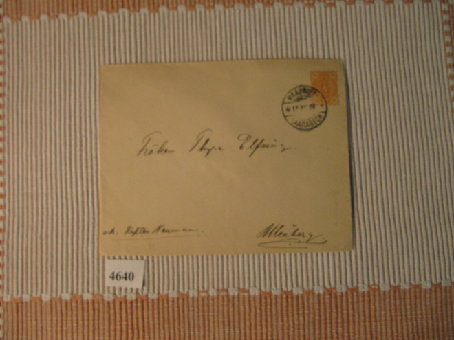 Suomen vanha kirje15.12.1896 sinetillä.