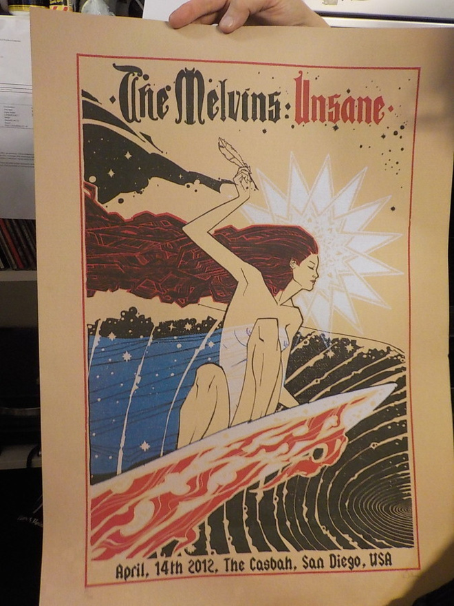MALLEUS ROCK ART - MELVINS 2012 HANDPRINT POSTER RARE !!