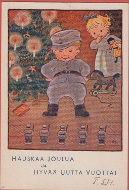 H Sjöstedt Sotilaspojalla tinasotilaat rivissä