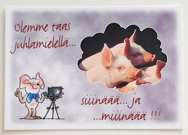 "Olemme taas juhlamielellä..."-KULKEMATON POSTIKORTTI