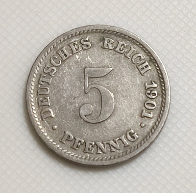 Saksa 5 Pfennig 1901D
