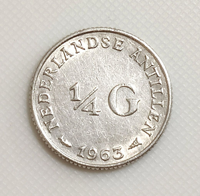 Alankomaiden Antillit 1/4 Gulden 1963, Juliana, hopeakolikko
