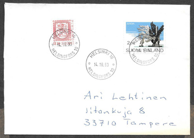 Postilähetys -  Eurooppa (LAPE 1201) Helsinki 14.10.1993
