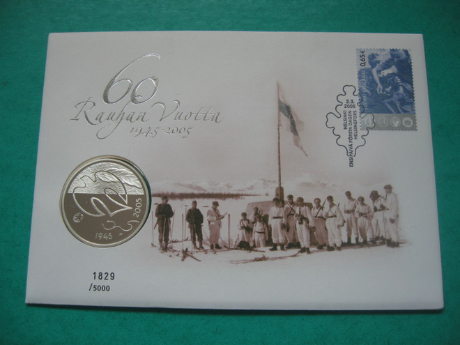 Suomi 10e hopea juhlaraha 60 Rauhan vuotta - 2005 PROOF