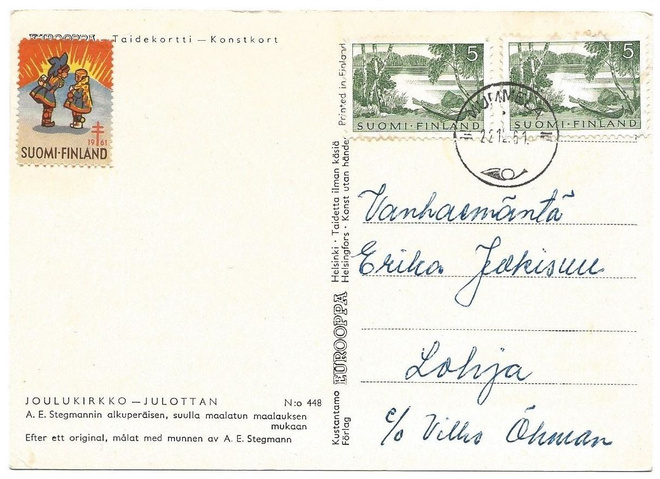 Tub Joulumerkki 1961, Lapinlapset kortilla