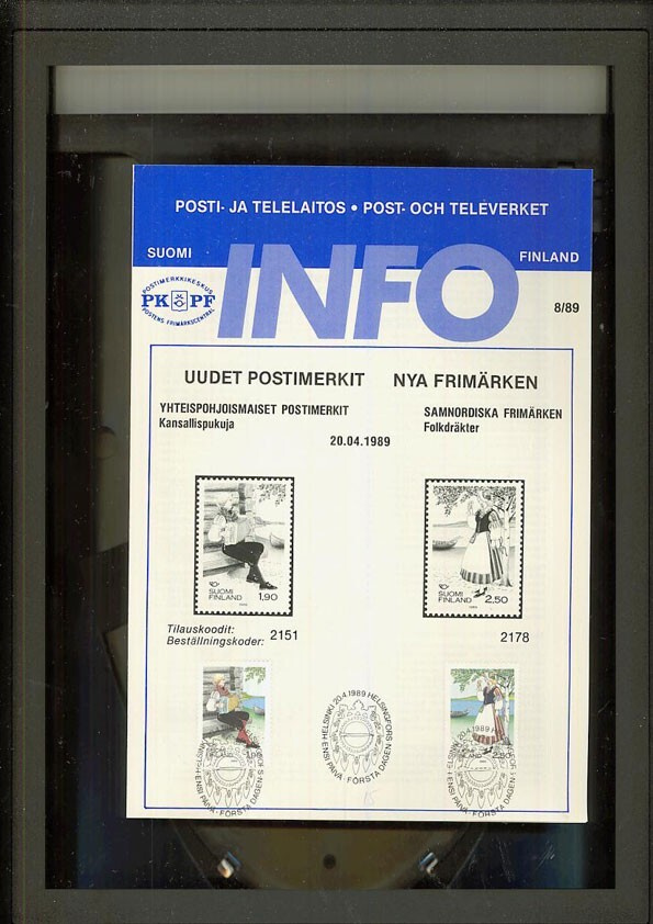 1989 Pohjola postin INFO-lehdellä 1.pv leimaus