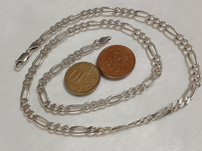 51cm- Hopea Solid Figaro Link Chain kaulakoru 925