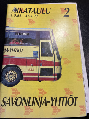 Aikataulut savonlinja-yhtiöt 89-90